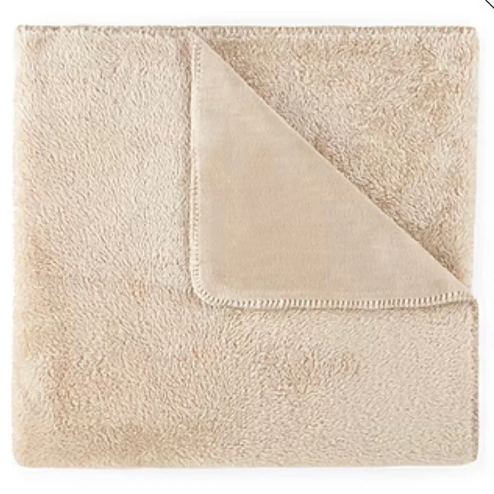 Linden Street Soft Plush Throw In Beige NWT